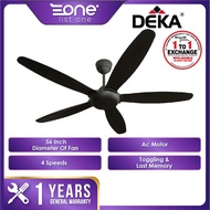 Deka 56 Inch Ac Motor 4 Speed Ceiling Fan DKR 56 | 42 Inch DKR 42 with Remote Control and Toggling Function