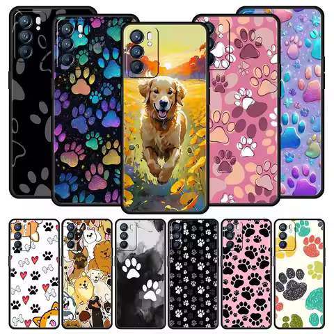 Dog Paw Phone Case For Oppo Reno13 Reno12 Reno11 F Reno10 Pro A54 5G Find X5 A53 A52 A9 A57 A78 4G A