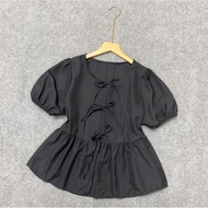 Set Tiểu Thư Bigsize Nữ Áo Babydoll Tay Phồng Kèm Váy Váy Bí Có Bảo Hộ - SET ( A191-CV413)