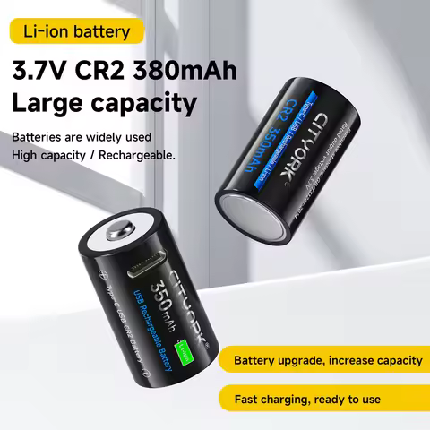 CITYORK 3.7V CR2 350mAh Lithium USB Rechargeable Battery for Camera Rangefinder Disc Brake Lock Sp-1