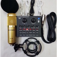 (Loại 1) Bộ combo mic thu âm livestream hát karaoke micro woaichang bm900 sound card v8 mic thu âm B