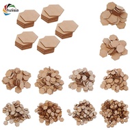 chulisia 00/200 Pieces Hexagon Shapes MDF Cutouts Wood Wooden Embellishments Shapes for DIY Craft De