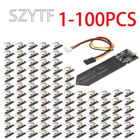 1-100PCS Capacitive Soil Moisture Sensor Not Easy To Corrode Wide Voltage Wire For Arduino