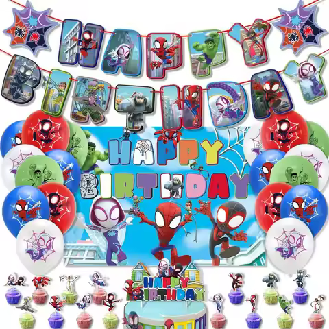 Anime Marvel Movie Spider-Man：Across The Spider-Verse Birthday Party Decoration Setup Set Balloon Pa