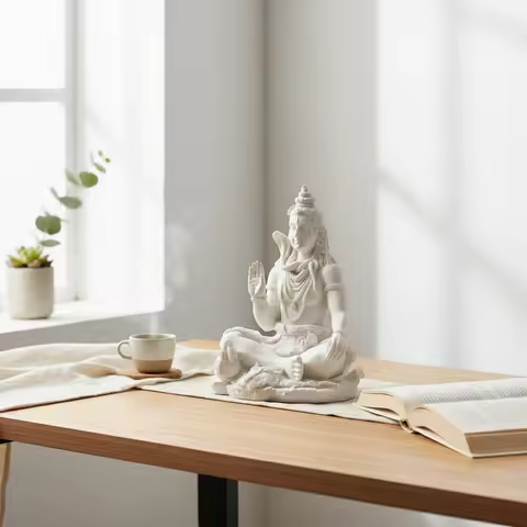 VILEAD Shiva God Statue Resin Spiritual Artistic Figurine For Living Room Zen Meditation Space Moder