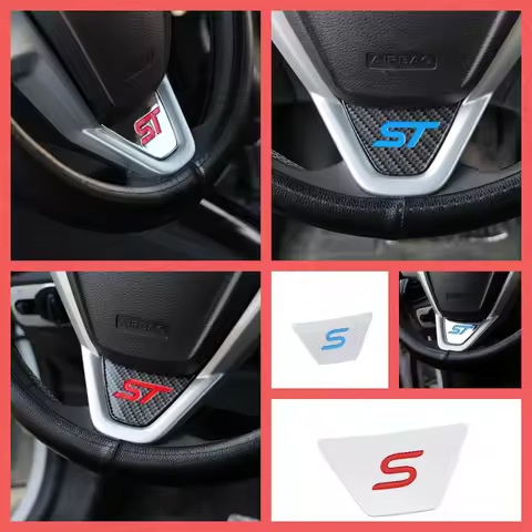 For Ford Fiesta MK7 09-17 Ecosport 12-17 Figo 15 B-MAX 11-16 KA+ 18 Car Steering Wheel Cover Trim De