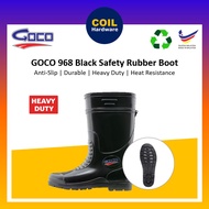 💥 GOCO Safety Rubber Boot | Safety Shoes | Rain Boot | Black | Kasut Boot Getah Hitam 968