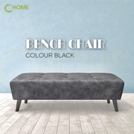 C HOME:High Quality Long Stool Bench Chair Marble Velvet Sofa Ottoman Living Room (BLACK,BEIGE,GREY)