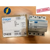 HAGER CF463B 63AMP 4 POLE 300mA RCCB ELCB