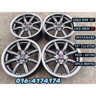 USED RIM 15 WATANABE (PISANG) kelisa kenari viva atos suria myvi jazz city vios