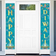 JOYMEMO Happy Deepavali Porch Signs, Happy Deepavali Decorations, Indian Deepawali Festival of Lights Front Door Sign Decor, Hindu Diwali Greeting Banners