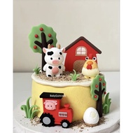Animals Cow Ox Boy Girl Cake Topper Decoration
