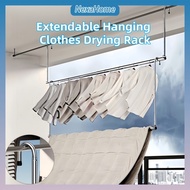 Stainless Steel Clothes Drying Rack Extendable Clothes Rack No Drilling Ceiling-Mounted Windproof Ra