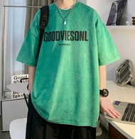 ONE - 水洗做舊T恤（水洗綠M-5XL）（下單后聯繫客服確認發貨尺碼）#F326001472