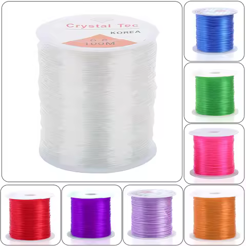 Nylon Elastic crystal line 8-100M DIY Jewelry Making Supply Wire String colorful line for necklace b