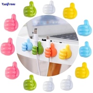 1Pc/4Pcs/10Pcs Practical Desktop PVC Thumb Wall Mounted Data Cable Management Organizer Clips Multifunctional Lovely Innovative Wall Hooks Hanger Wire Storage Holder