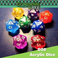 D20 Acrylic Polyhedral 20 sided Dice