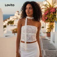 Lovito Refine Women's Sleeveless Lace Trimmed Top L122AD119