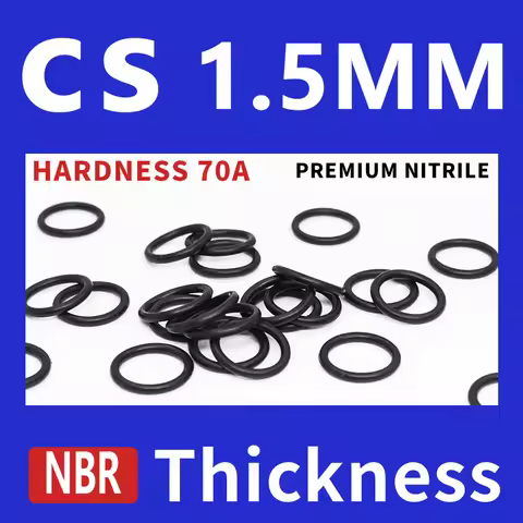 CS1.5mm black NBR 70A nitrile rubber O-ring sealing gaskets wear-resistant gasket O-ring thickness 1