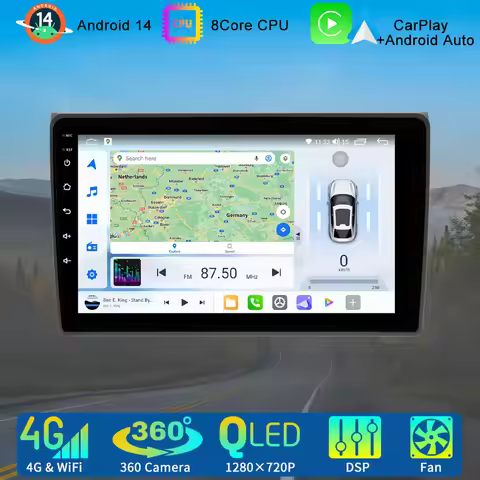 2Din Android 14 Car Radio Carplay Head Unit For Audi A4 B6 B7 8E 8H 2002-2008 Audi S4 RS4 8E 8F B6 B