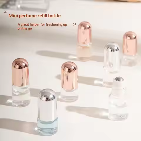 【M】3Pcs 1ml 2ml 3ml 5ml Mini Roller Ball Perfume Bottle - Portable And Refillable, Suitable For Trav