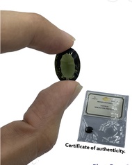สะเก็ดดาว natural moldavite with certificate of authenticity.