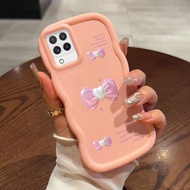 Casing For Samsung A22 M22 M32 Case Casing Bow Pattern HP Casing Soft Casing Macaron Silicone Softca