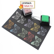 IANNWANNATO Ink Pad Stamp, Mini Metallic Craft Ink Pad, Seal Easy Application DIY Printing Pad Lette