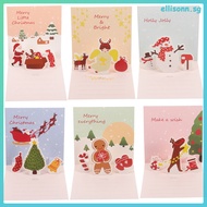 【 】 6 Sets Christmas Greeting Card -up Xmas Gift Cards 3D Blank Child