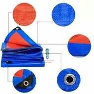 Plastic Canvas Berlubang | Blue x Orange Canvas Canopy 6ft 8ft 9ft 12ft 15ft 20ft | Waterproof Canvas Tebal Biru Oren