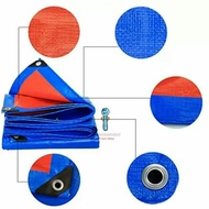 Plastic Canvas Berlubang | Blue x Orange Canvas Canopy 6ft 8ft 9ft 12ft 15ft 20ft | Waterproof Canva
