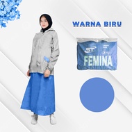 Jas Hujan Spartan Femina 1 Set Atasan Rok Polos Lengan Panjang - JR101