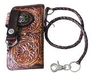 ZenZa Fashion Nice And Classic Wallet กระเป๋าหนังวัวเเท้พร้อมเชือก Style COW BOY And COW GIRL   สีน้