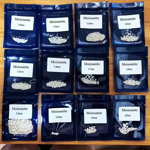 1.0ct Wholesale Size Price 1.0~6.5mm D E F Color Round Cut Lab Grown Loose Moissanites Stone Test Po