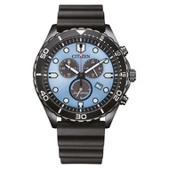 (AUTHORIZED SELLER) Citizen Eco-Drive Blue Dial Black Rubber Strap Men Watch AT2567-18L