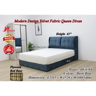 Yi Success Modern Style Queen Divan Bed Frame / Plywood Divan Box / Velvet Fabric Queen Divan / Kati