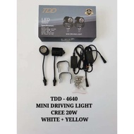 SKY TDD Light Motorcycle mini Driving Light White+Yellow 20W Super Bright