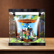 [Transparent Display Box] Dust Cover Suitable for Lego Minecraft Creative Workbench 21265 Figure Sto