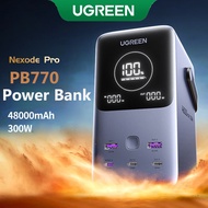 Ugreen แบตสำรอง 48000MAh 300W พร้อมไฟแบ็คไลท์จอแสดงผล LED อัจฉริยะสำหรับทริปตั้งแคมป์กลางแจ้ง