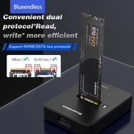 Blueendless Dual Protocol M.2 SATA NVME SSD Enclosure Docking Station M.2 to USB C 3.2 GEN2 10Gbps D