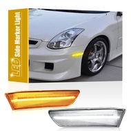 2Pcs Front Bumper LED Side Marker Lights Amber Turn Signal White DRL Parking For Infiniti V35 G35 Co