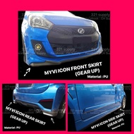 MYVI ICON (Gear Up) Front Skirt / Side Skirt / Rear Skirt Set / 2015-2017 SE Material :  PU