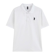 Uma Men's Polo Shirt with Embossed Horse Embroidery, Cool Pique Cotton Fabric, Youthful Style SPA78