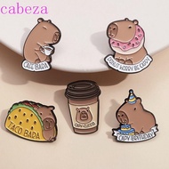 CABEZA Capybara Brooch, Coffee Taco Cartoon Pin Brooch, Kid Gift Metal Animal Cute Capybara Alloy Ba