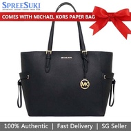 Michael Kors Handbag With Gift Paper Bag Tote Shoulder Bag Gilly Large Drawstring Travel Tote Black # 35S1G2GT7L