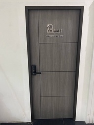 ส่งฟรี! ประตูภายใน Polywood - ประตู uPVC รุ่น LPRM-003 สีเกรย์โอ๊ค ประตูลายไม้ ประตูห้องนอน ประตูคล