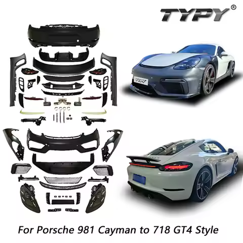 Car Bumper Head Lamp Bodykit For Porsche 2012-2016 Cayman Boxster 981 Upgrade 718 GT4 Old to New Bod
