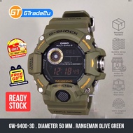 Original G Shock Men GW-9400-3D Digital Rangeman Kucing  Hutan Watch Army Green Resin Band [READY ST