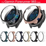 For Garmin Forerunner 965 case tempered glass screen protector Hard PC frame full cover cases