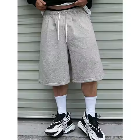 Men's Solid Color Fashionable Shorts, Loose Shorts for Sports Y2K Sports Streetwear
